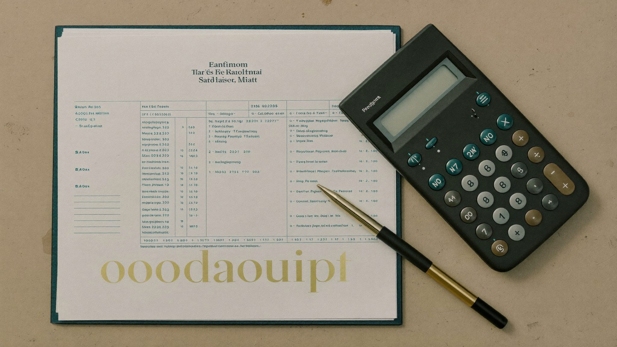 Dokumen perencanaan pajak di atas meja kerja